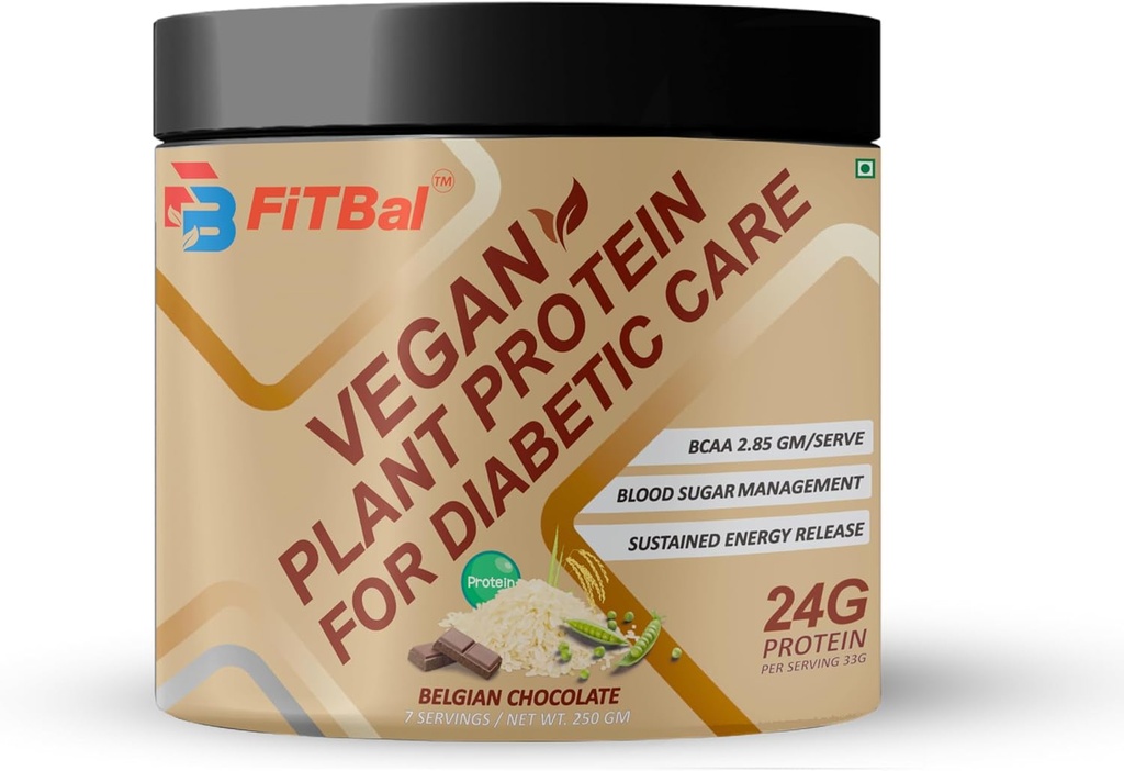 糖尿病ケア250グラム(7のサービング)のためのベルギーのチョコレートビーガン植物蛋白質の粉はサービングごとの量33G 24G蛋白質を、グルタミン- 3.32 Gm与えます