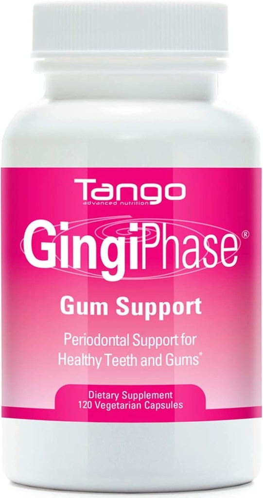 GingiPhase Natural Herbal Dental Support Supplement for Healthy Gums, Teeth, and Jaw Circulation (120 Capsules)