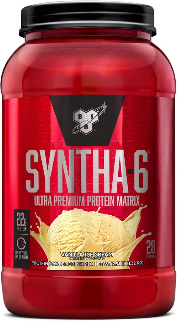BSN SYNTHA-6 の乳しよう蛋白質の粉、バニラ ミルクは Micellar のカゼイン、アイス クリーム、28 のサービングが付いている蛋白質の粉を隔離します(パッケージ 5 月 Vary)