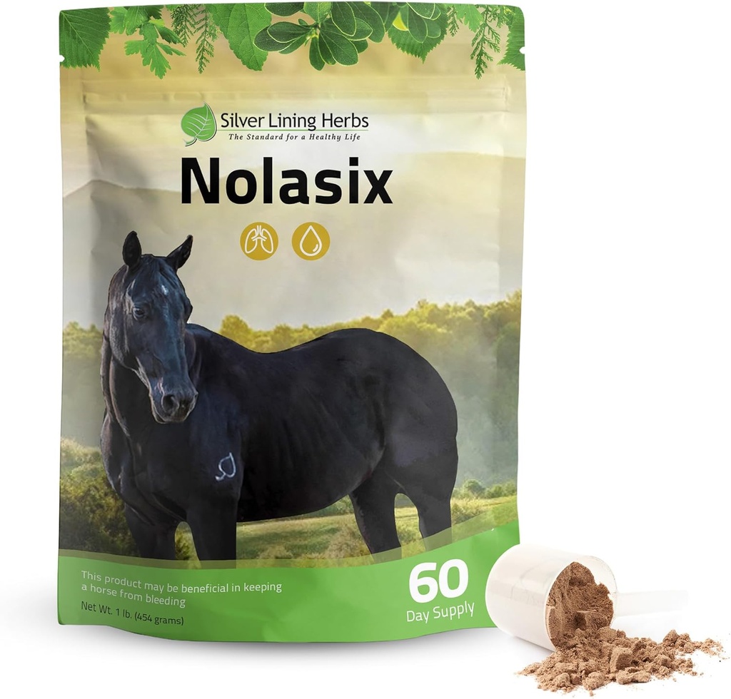 Silver Lining Herbs Nolasix Lung & Circulation Supplements for Horses – Natural Herbal Horse Supplement for Circulation, Heart Health & Lung Support – Normal Breathing & Vascular Support – 1 lb