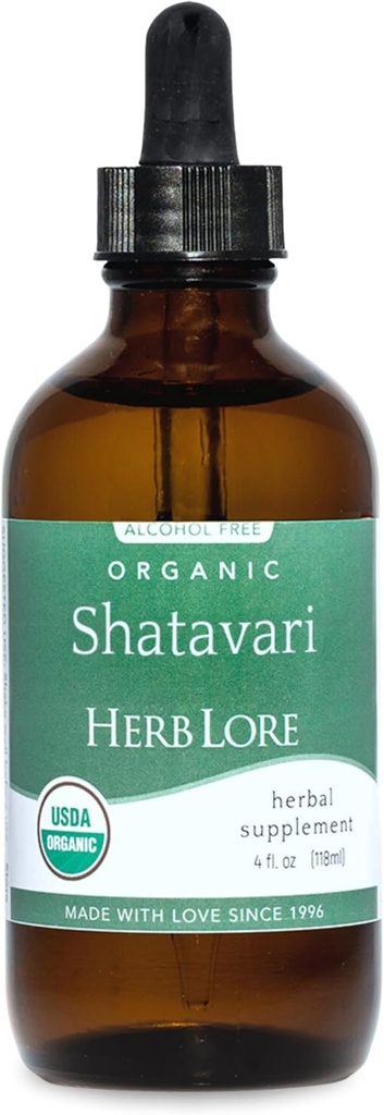 Herb LoreオーガニックShatavari Root Extract Tincture - 液体Shatavari Drops(Asparagus Racemosus) - アルコールフリー (4 fl oz)