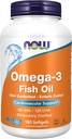 NOW Foodsは、Omega-3 180 EPA/120 DHA、エンティックコーティング、心血管サポート*、180 Softgelsを補います