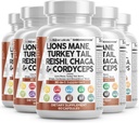 きれいなNutraceuticalsのライオンのマネ20in1のマッシュルームはトルコの尾ReishiのCordyceps Chaga Maitake Meshima PoriaのココシイタケOyster Porcini Enokiと補います(5)