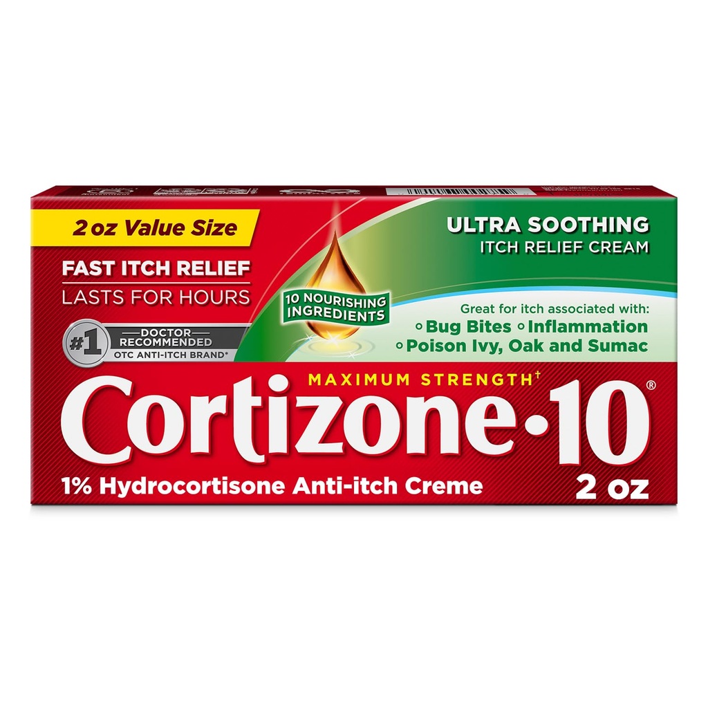 Cortizone-10の最高の強さの超薄板になるItchの救助のクリーム、1% Hydrocortisone、速い行為、バグ ビット、Rash、Eczema、Psoriasis、Poisonのアイビー、オーク、Sumac及び多くのための反取入口のクリーム2oz