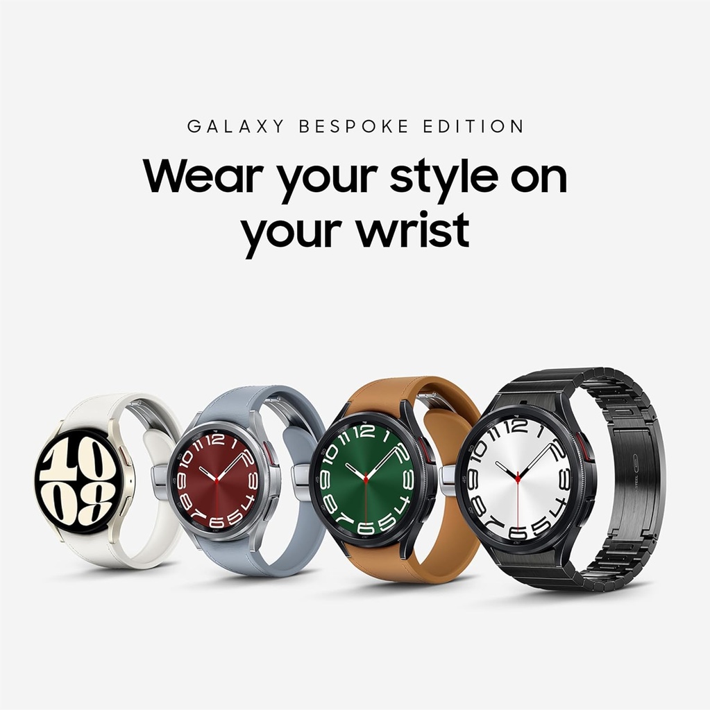 SAMSUNG Galaxy Watch 6 Bespoke Edition 43mm独占Bluetooth Smartwatch、健康、フィットネス、睡眠、人事トラッカー、改善電池、サファイアクリスタルガラス、米国版、シルバーDバックルバンド、ハイブリッドブルー