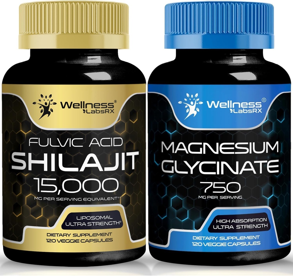 マグネシウムのグリシンのカプセル- 750mg - マグネシウムの補足の高い吸収の補足│天然に占有するフルビンの酸を占有するShilajitの純粋なヒマラヤの有機性カプセル