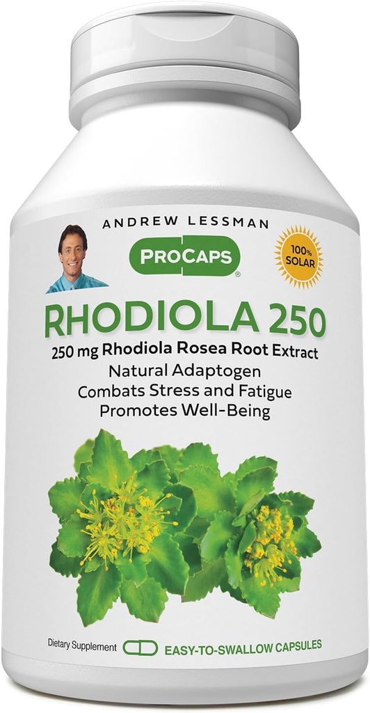 ANDREW LESSMAN Rhodiola Rosea 250mg - 30カプセル - 標準化されたエキス。 自然な適応物質。 ストレスと疲労を戦う。 健康な幸福を促進して下さい。 添加物無し。 カプセルを飲みやすい小型