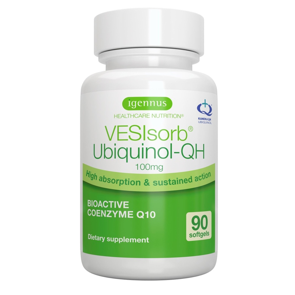 Igennusの高度のVESIsorb Ubiquinol 100mg 90のSoftgels、600%の生物学的利用性、エネルギー及び中心のための速い機能水溶性のCoenzyme Q10の補足、3か月の供給