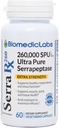 Serra-RX 260,000 SU Serrapeptase -Acid-Resistant Proteolytic Systemic Enzyme, Non-GMO, Gluten Free, Vegan, Supports Sinus, Immune & Lung Health, 60 Veg Capsules