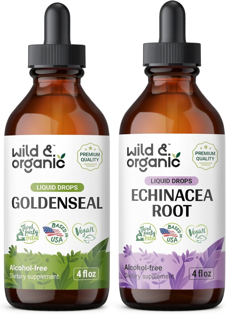 ワイルド&オーガニックゴールデンシールのチンチュール4 fl oz&Echinacea Tincture 4 fl oz