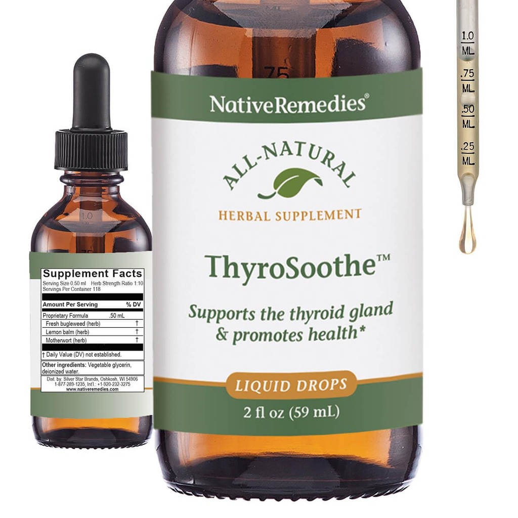 ネイティブ救済ThyroSoothe - すべての天然ハーブサプリメントは、甲状腺腺を痛める - 内分泌系と甲状腺腺の全身バランスをサポート - 59 mL