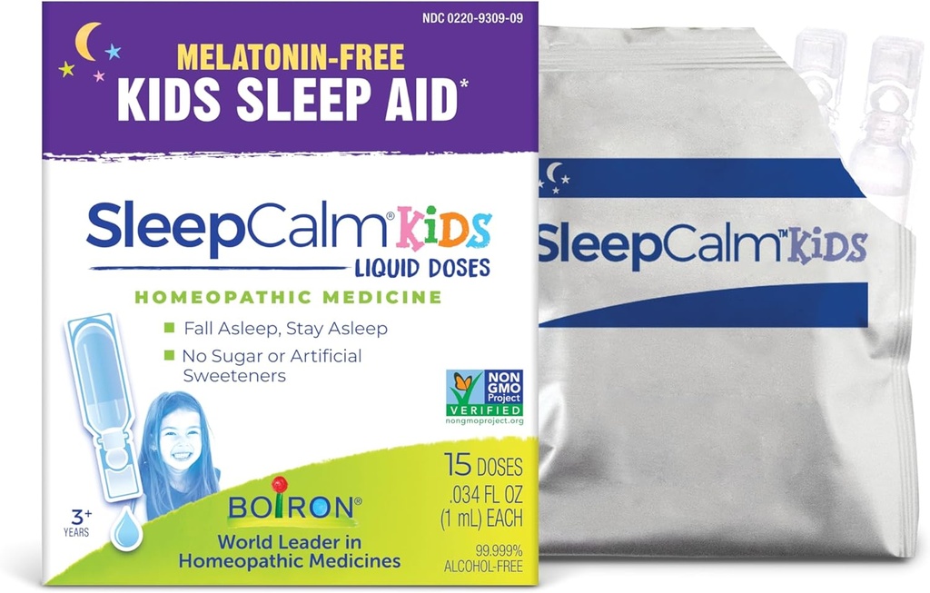Boiron SleepCalm Kids Liquid Doses Sleep Aid for Deep, Relaxing, Restful Nighttime Sleep - Melatonin-Free と Non Habit-Forming - 15 カウント