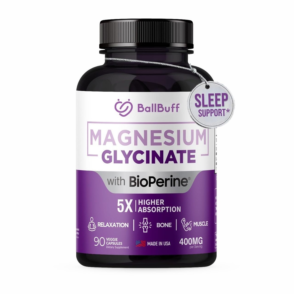 マグネシウムのGlycinate 400mg - 5Xのより高い吸収 -サポート圧力救助、睡眠、骨の健康 - 100%のChelated -純粋なマグネシウムの補足- 90の野菜のカプセル