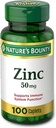 Nature's Bounty亜鉛(亜鉛グルコン酸塩)50mg、100カプレット