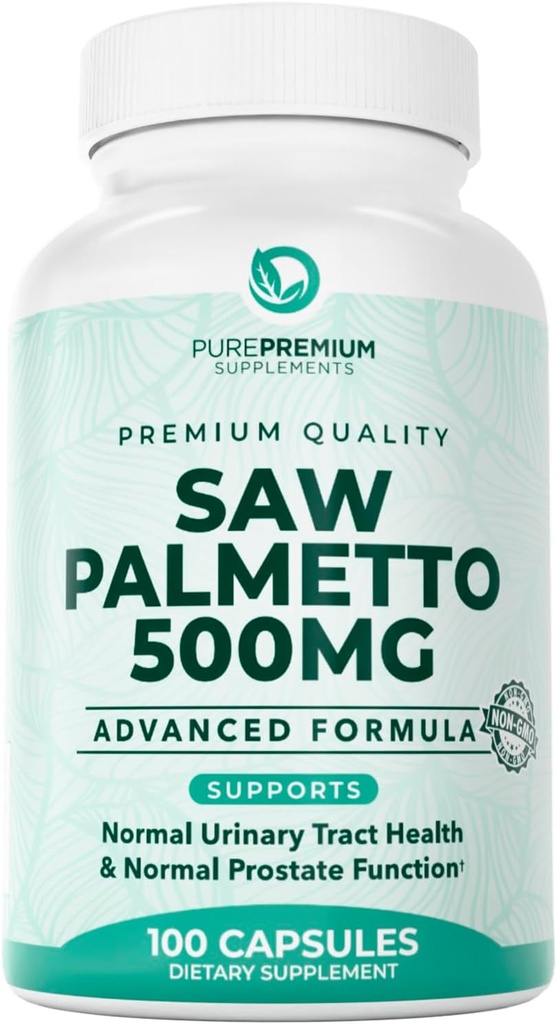 PurePremiumは、男性/女性のためのPalmetto 500mg - 最大強度はPalmetto抽出物を見ました | パウダーカプセルサプリメント - サポートUrmalinary Tract、前立腺の健康/髪 - 3ヶ月の供給 - 100 タブレット