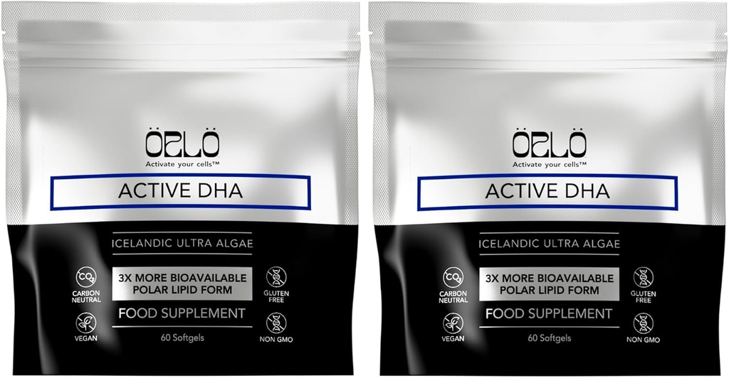 Orlo DHA - ビーガンDHAサプリメント(EPA&DHA) - Omega 3魚油&Krill代替 - 植物ベースのオメガ-3藻油 - 脳&ハートサポート(120ミニバープレスソフトゲル)
