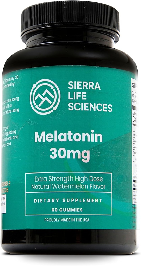 30mg Melatonin Gummy | High Dose Sleep Support for Adults | Advanced One-A-Day Formulation Made with Apple-Derived Gummies | Vegan, Non-GMO (30 Count)