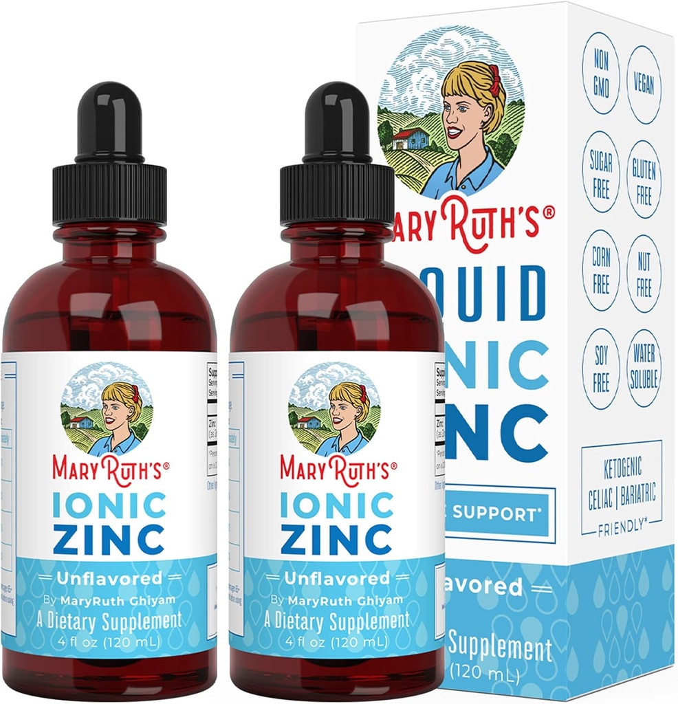 MaryRuthの有機物、Ionic亜鉛液体は免疫サポートのための低下4ozをUnflavored。(120のml) 2のパック