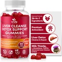 VVNaturals Sugar-Free 26-in-1 Liver Cleanse Detox & Repair Fatty Liver Formula Gummies; 3000mg グルタチオンのブレンド, Silymarinミルクの牛, コリン, TUDCA | 肝臓デトックスガミー - 60 ビーガンCt