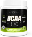 Unitech USK BCAA | 筋肉の回復、持久力サポートと栄養素吸収のためのワークアウトサプリメント | ビタミンC、B6、ヴァリン、ロイシン、イソロイシンと豊富 | グリーンアップル風味、300g