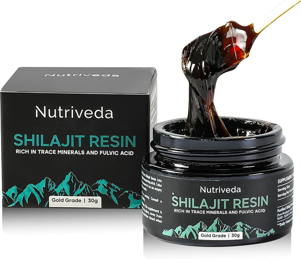プレミアムシラジット樹脂600mg - ゴールドグレードヒマラヤシラジット - エネルギーと免疫サポートのためのトレースミネラルとフルヴィク酸で豊富 - サードパーティテスト - 30g(改善された味、より少ないビター)