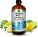 Nature's Answer Cod Liver Oil Liquid Supplement、16-Fluid Ounces | ヘルシーなハートと脳を促進 | 認知と心血管サポート | 素晴らしいテイスティング(パッケージ1)