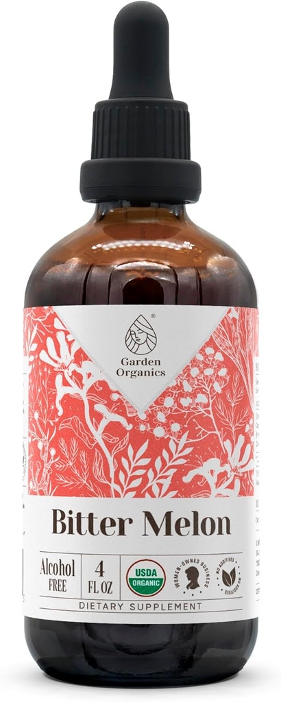 ビターメロン USDA オーガニック | アルコールフリーエキス、有機ハーブドロップ、サプリメント | 100%認定オーガニックビターメロン(モモモモモニカ・チャランティア)ドライフルーツ4オンス製