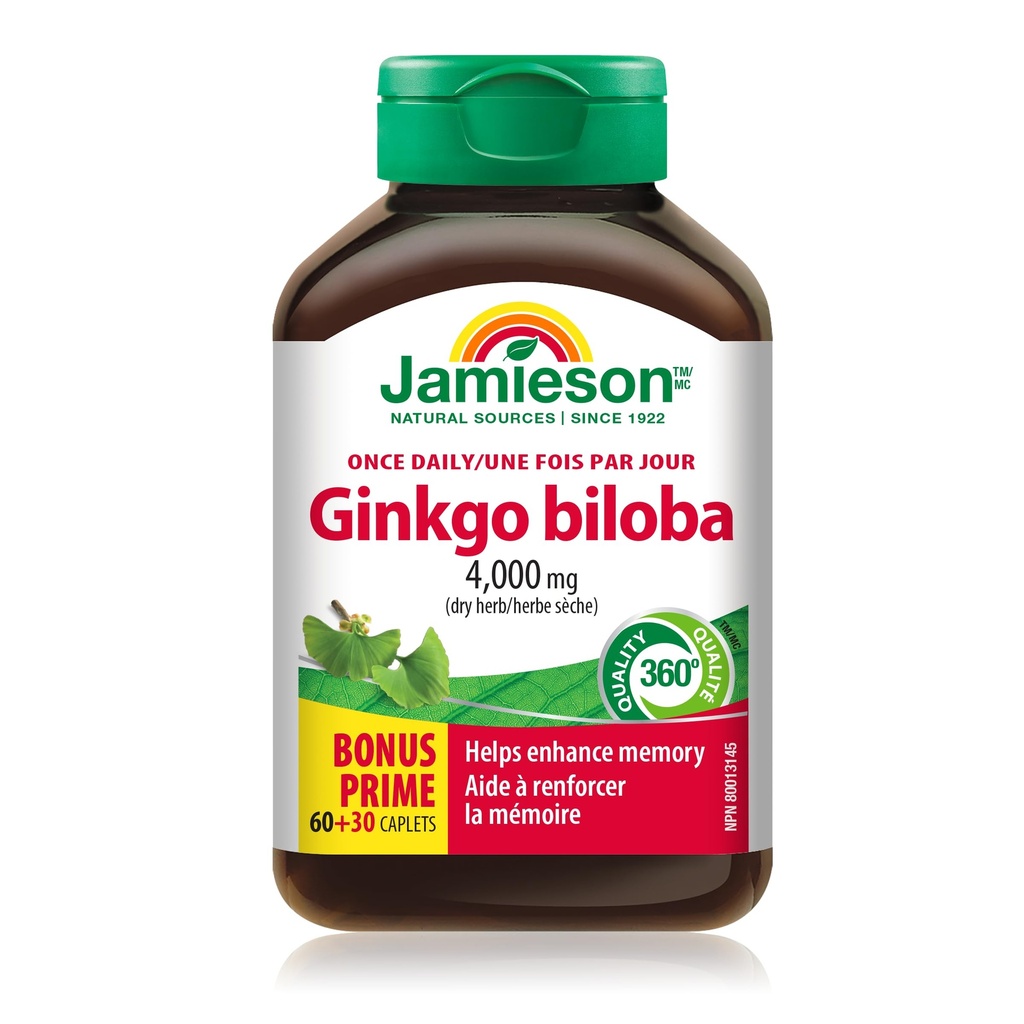 Jamieson GinkgoのBiloba 80mg 60+30の小冊子