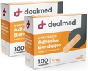 Dealmedの層のプラスチック適用範囲が広い付着力の包帯–非Stickのパッド、乳液の自由な、ファースト・エイドのキット、3" x 3/4"のための傷の心配が付いている100の計算(2のパック)包帯