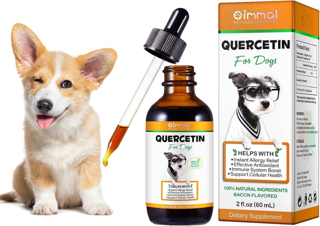 Quercetin for Dogs, Dogs Quercetin Supplement, Quercetin with Vitamin C for Dogs, Quercetin for Dogs Allergies, Support Balanced Immune System Anti Itch Support
