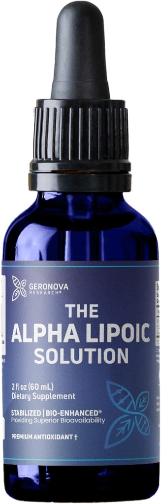 Geronovaの研究アルファLipoicの解決、2つのflのoz - 2か月の供給-優秀なBioavailabilityのための安定させた生物高められたアルファLipoicの酸の液体-急速な吸収のALAの補足