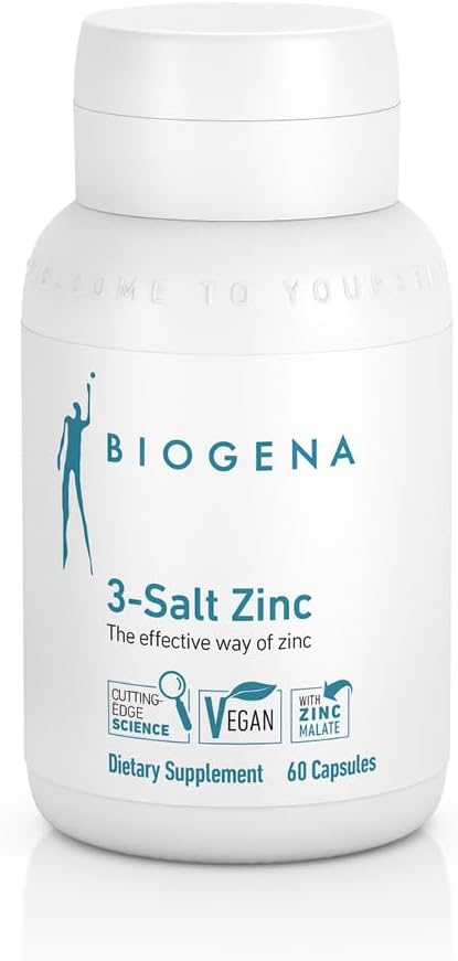 Biogena 3-Salt亜鉛 - 3つの高生の利用できる有機亜鉛混合物- 60のカプセル