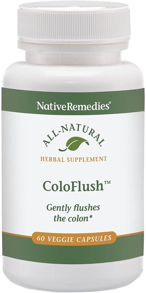 Native Remedies ColoFlush - All Natural Herbal Supplement for Gentle Flushing of The Colon - Supports Healthy Functioning of The Digestive System - 60 Veggie Caps