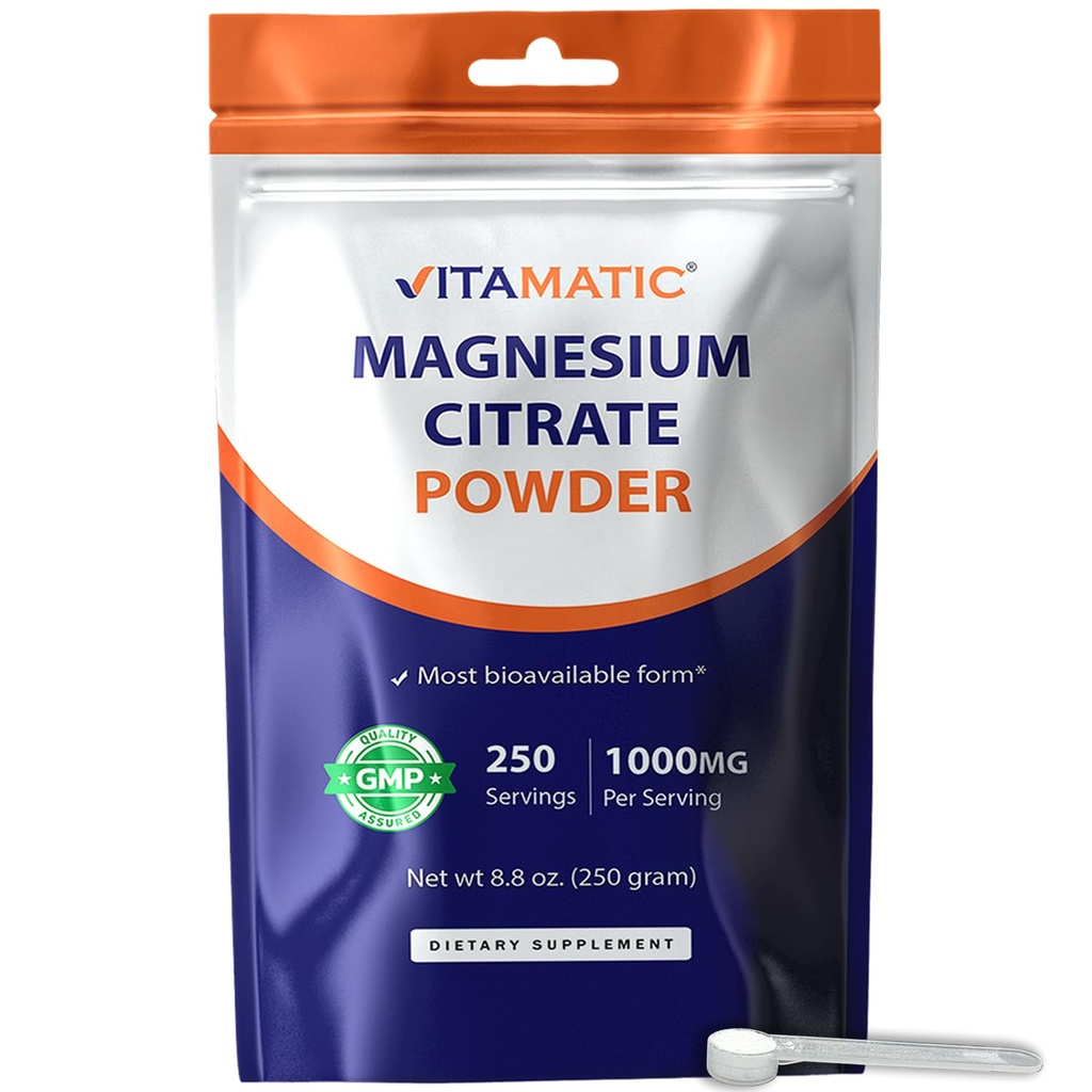 Vitamatic マグネシウムはサービング サポート筋肉、接合箇所および中心の健康 250 グラムごとの 1000mg - 250 のサービングをクエン酸塩します
