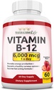 NaturalisimoLifeビタミンB12 6,000 mcg - クイックディスソルブイチゴ風味のナゲット - 60 Nuggets、非GMO、ビーガン、グルテンフリー