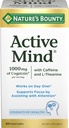 Nature's Bounty Active mind Dietary Supplement、L-TheanineとCaffeine Pills、60 Capletsの焦点と注意を、1000のmg Cognizin支えます