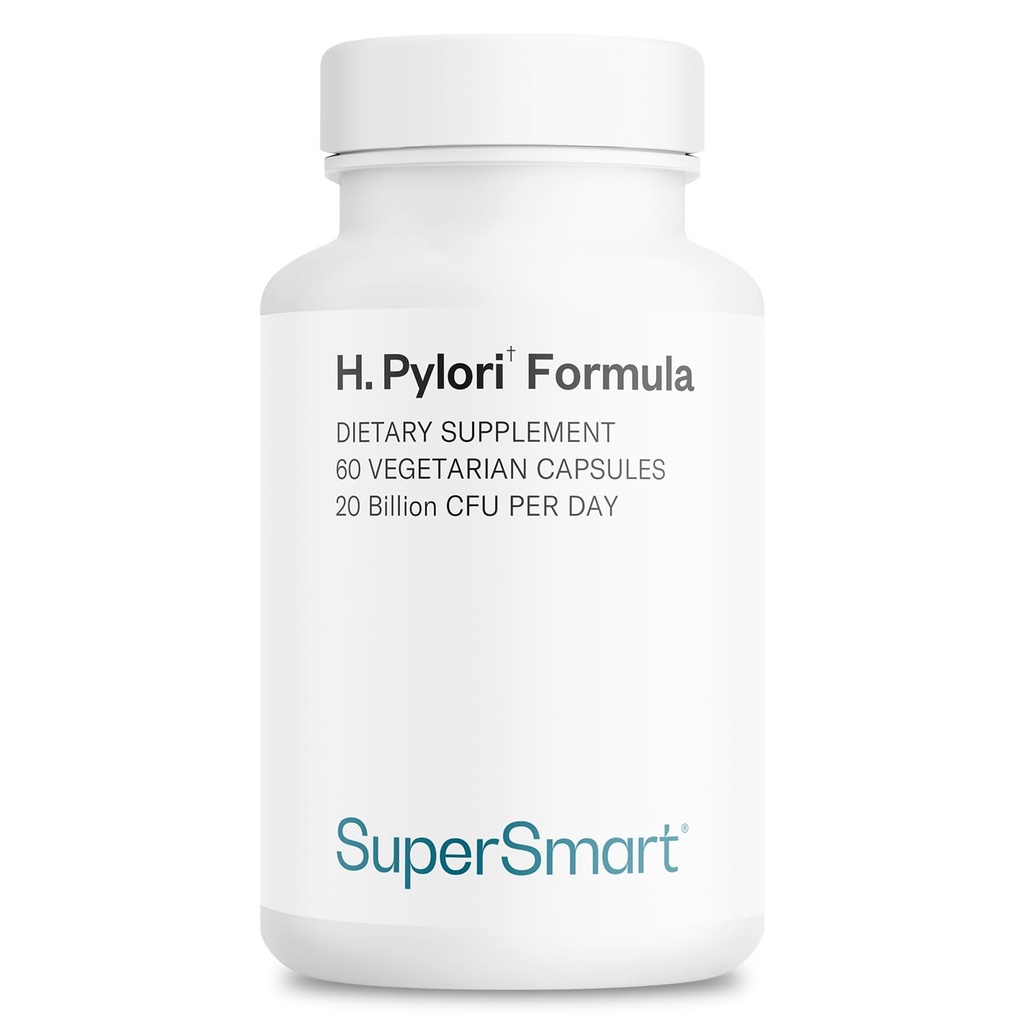 Supersmart H. Pyloriの方式1日あたりの20の鋼片CFU (高い効力) - 特許を取られたPylopassのプロバイオティックLactobacillus Reuteri DSM 17648の補足 非GMO及びグルテンフリー- 60のベジタリアンのカプセル