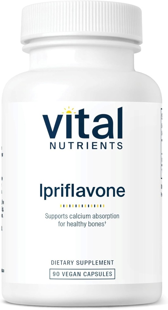 Vital Nutrients Ipriflavone 600mg | 健康な骨およびカルシウム吸収のためのイソフラボン サポート | グルテン、酪農場、大豆は放します | 非GMO | 90 カプセル