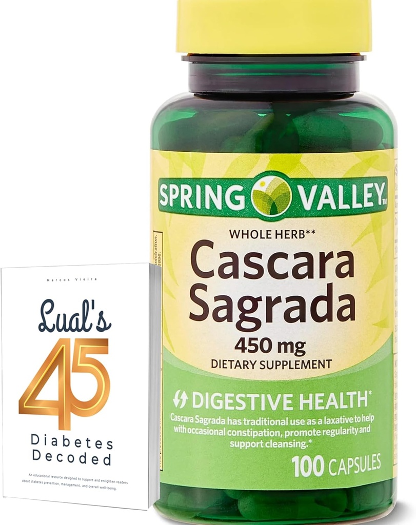 Cascara Sagrada 450mg。 春の谷Cascara Sagrada 450mg 100の計算、全ハーブCascara Sagrada Digestive健康の食事療法の補足はLuallの45 DiabetesのDecodedと束ねます
