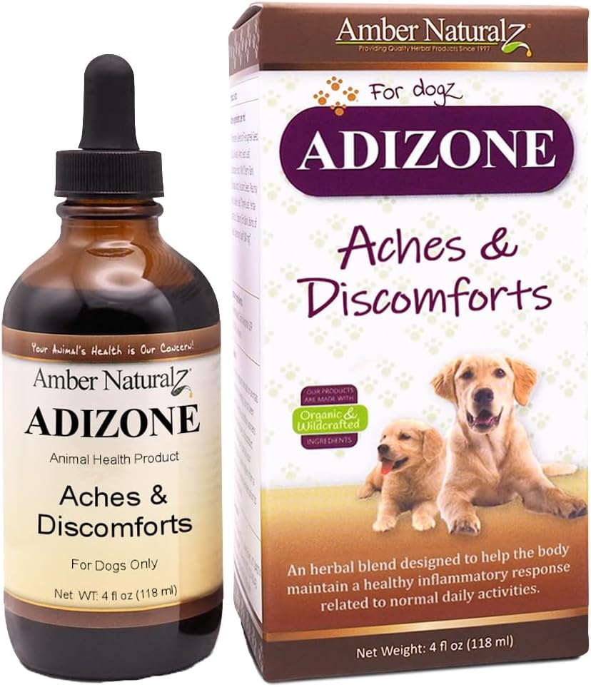Amber NaturalZ Adizone Herbal Supplement for Dogs | Supports Healthy Inflammatory Response, Occasional Discomfort, and Joint Function | Natural Aid for Active and Aging Canines