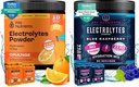 KEY NUTRIENTSマルチビタミン電解液パウダーバンドル - Tangy Orange & Sweet Blue Raspberry - No Sugar、No Calories - Hydration、Endurance、およびエネルギーサプリメント - 90は、米国で製造 - それぞれにサービスを提供しています