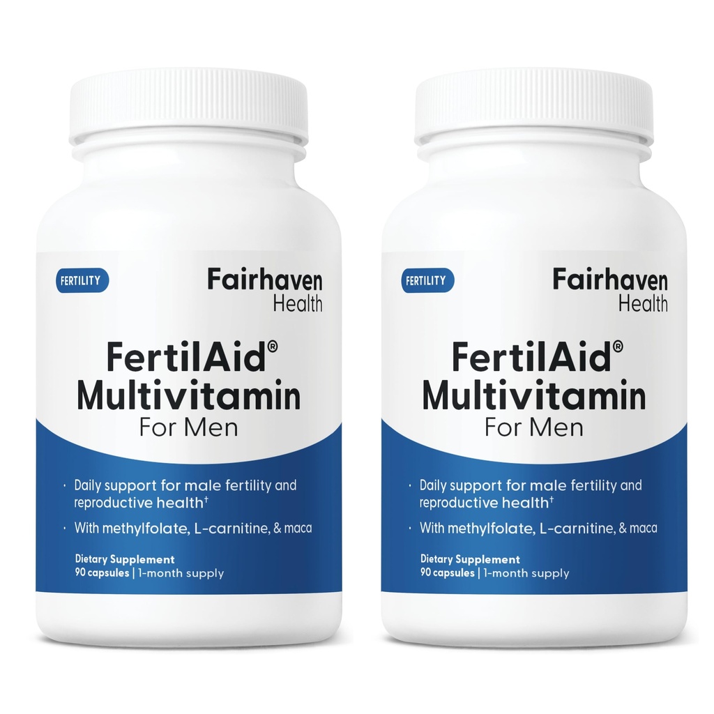 男性のためのフェアヘイブン健康FertilAid 2ヶ月の供給のための男性の生殖能力の補足 | カウント、運動能力サポート ハイムの事前受諾 | 男性受胎能力サポートはL-カルニチン、亜鉛を含んでいます | 2本のびんを含みます
