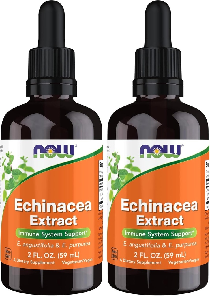NOWの補足、点滴器が付いているEchinaceaのエキスの液体、免疫システム サポート*、2-Ounce (パッケージ2)