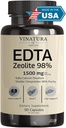 VINATURA EDTAカプセル - 1500mg/サーブ、米国製&テスト、肝臓サポート - Edta Calcium Disodium、Kale Extract - 90カプセル45サービング
