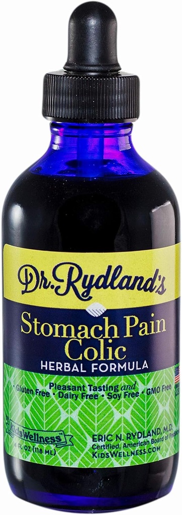 Rydland's Herbal Supplement | KidsWellness | 大人への乳幼児のための偉大な人 | 胃 & 疝痛 | 消化不良、胃痛、胃腸および疝痛の症状を取り除きます | 4 オンスボトル