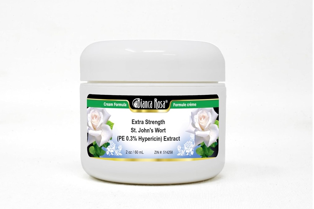 Bianca Rosa Extra Strength St. John's Wort (PE 0.3% Hypericin) Extract Cream (2 oz, ZIN: 514258) - 2 Pack