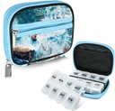 Serfeymi週刊旅行ピルオルガナイザーPill Case for Purse with Reable 7 Day Pill Box, Fashionable Travel Medicine, Vitamin, Supplement - Blue 03 + Pill Box