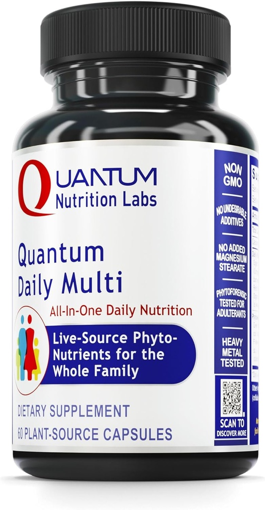 Quantum Nutrition Labs毎日のマルチビタミン - 男性と女性のためのマルチビタミン、大人のためのカルシウムと毎日の栄養補助食品、コルディセプと緑茶で作られた - 60ベジタリアンカプセル