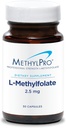 MethylPro L-Methylfolate 2.5 mg - L Methyl Folate, Methylfolate Supplement for Women & Men, Methylated Vitamin B9 (5-MTHF) for Brain Health, Focus, and Calm - 30 Capsules (Pack of 1)