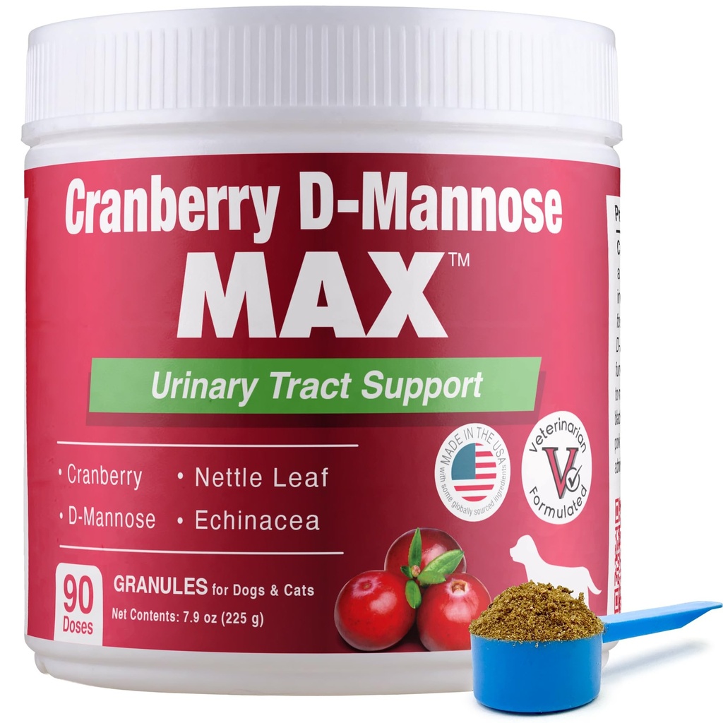 クランベリー D マンノーズ MAX- 犬の尿路 (UT) 健康, 膀胱と腎臓のサポート サプリメント - 犬のための UTI 膀胱制御-顆粒 (90 用量)